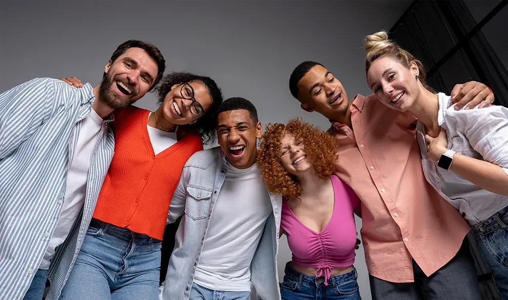 Diverse group of happy people